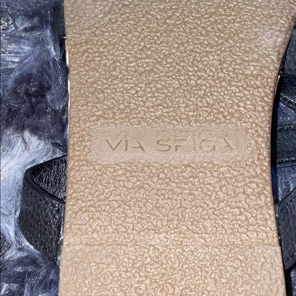 Via Spiga black  snake print women’s sandals slides Sz 39 - Picture 7 of 9